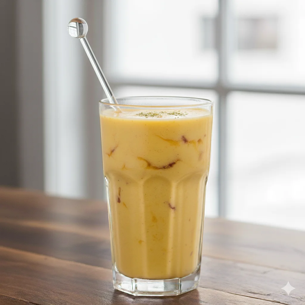 Mango Lassi served at Tajnuma, Agra