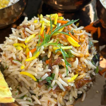 Veg Biryani at Tajnuma, Agra